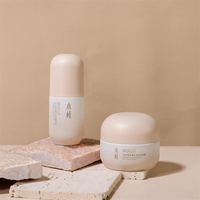 Botol Kemasan Skincare Kaca Silinder dengan Tutup Sekrup Set Mewah Botol Lotion Berlabel Terukir Model XD 39