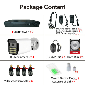 Sistema de Cámara de Seguridad CCTV de 4 Canales, 5MP, 500GB HDD, Analógica, para Exteriores, IP66 Impermeable, Visión Nocturna a Todo Color, Kit DVR XVR - Product Image 4