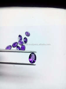 Ametyste africaine naturelle 5*7mm, traitée thermiquement, qualité supérieure, taille ovale facettée, pierre brute - Product Image 4