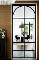 Ventanas y Puertas Corredizas de Aluminio con Diseño Interior Moderno, Arco Decorativo Francés Semicircular Curvo, Vidrio Templado