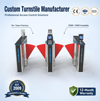 Barrière à battant rétractable en acier inoxydable, contrôle d'accès par RFID, code QR et reconnaissance faciale, moteur sans balais, IP54, directement de l'usine