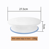 Plateau tournant rotatif de décoration de gâteau de 11 pouces avec outils de cuisson de pâtisserie de gâteau en caoutchouc antidérapants