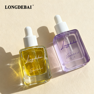 Custom <b>Empty</b> clear Hair Oil Dropper <b>Bottle</b> 30ml 50ml 100ml Rectangle Glass Essential Oil <b>Bottles</b> With White Dropper Cap - Product Image 2