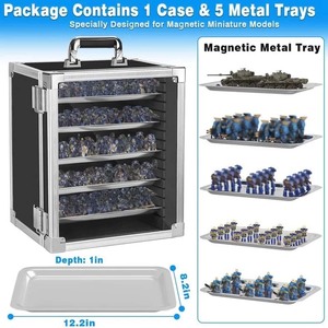Boîte de transport miniature pour figurines de table avec plateaux magnétiques en métal pour jeux de société et RPG – Vente en gros - Product Image 2