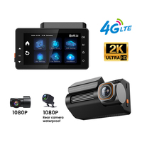 Cámara para Auto 2.0 Pulgadas IPS HD 2K+1080P+1080P, 3 Lentes, Wifi, GPS, ADAS, HD 2K, 3 Canales, 4G