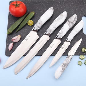Durable Cutting Knife Stainless Steel Kitchen Knife Set Bread Utility Chef Knives With Knife <b>Block</b> - Product Image 2