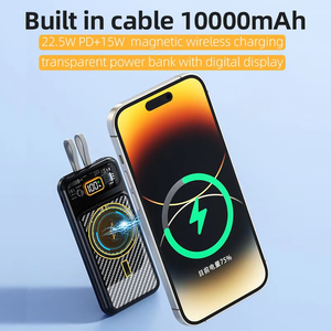 Nouvelle <span class=keywords><strong>batterie</strong></span> <span class=keywords><strong>externe</strong></span> magnétique sans fil 15W à charge rapide, <span class=keywords><strong>10000mAh</strong></span> haute capacité, portable, avec câble double intégré, chargeur de téléphone <span class=keywords><strong>externe</strong></span> - Product Image 6