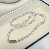 Collier de perles d'eau douce Zhuji 78 mm, style rétro littéraire, perles rondes parfaites, effet aurore subtil, cadeau idéal pour la fête des mères