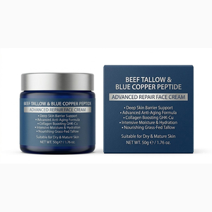 Crème <span class=keywords><strong>Visage</strong></span> Personnalisée au Suif de Bœuf Fermenté et Peptides de Cuivre Bleu – Anti-âge, Réparation Profonde, Hydratante, Barrière Cutanée GHK-Cu - Product Image 1