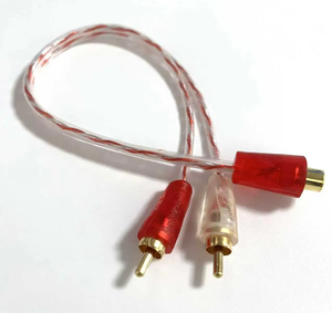 Cable divisor de audio 1RCA macho a 2RCA hembra, chapado en oro, para estéreo de coche, adaptador de señal HIFI RCA - Product Image 1