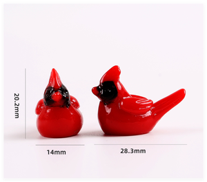 Figurines en résine miniatures de petits oiseaux rouges mignons de dessin animé, breloques pour enfants, vente en gros pour la décoration de la maison, du <span class=keywords><strong>jardin</strong></span> féerique et de l'aquarium - Product Image 1
