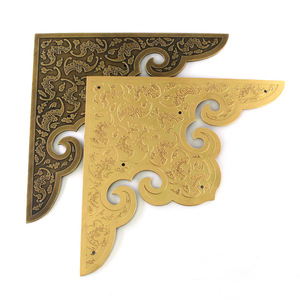 Essence Pavilion Chinese Antique Brass <b>Corner</b> <b>Protector</b> 12cm 15cm 20cm 25cm 30cm Matte Finish For Door Decor - Product Image 4