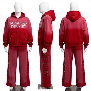 Ensemble de survêtement imprimé tendance pour homme, tenue de sport décontractée, ensemble de jogging pour la course et la gym, 100% coton, streetwear - Product Image 1