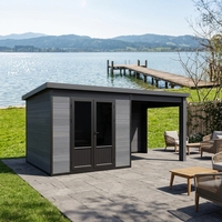 Casas de Jardín Modernas Serie Multi D de WPC con Protección UV, para Exteriores, Apartamentos, Parques, con Vidrio Antibalas, para Dormitorios, Salones y Gimnasios