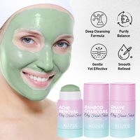 Mascarilla Facial en Barra de Carbón de Bambú y Semilla de Uva para Eliminar el Acné, Controlar la Grasa, Iluminar, Limpiar en Profundidad, Purificar los Poros y Crema para Piel Seca