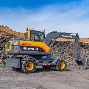 Livraison gratuite pelle compacte 8 tonnes machine moteur EPA pelleteuses sur roues diesel avec pouce - Product Image 4