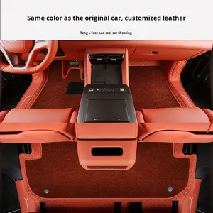 विशेष रूप से डिजाइन किया गया 10 मिमी मोटी पूरी तरह से संलग्न चमड़े के प्लेड पैटर्न को पूर्ण सेट फर्श मैट और उप-टेंग लैडर - Product Image 3