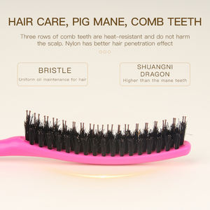 Peigne à cheveux rond à trois rangées en nylon Ingird, peigne pour robe de soirée, peigne lissant et nettoyant, peigne volumisant, peigne non jetable - Product Image 6