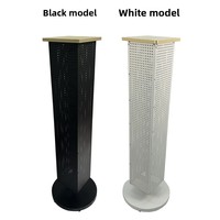 Présentoir de support de supermarché panneau perforé à quatre faces en métal léger pour réfrigérateur aimant jouet autocollant caractéristique de plancher rotatif