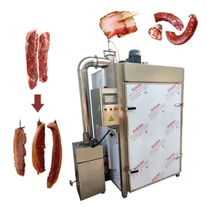 Commerciële Vlees Roker Oven Automatische Worst Rook Huis Kip Vis Roken Drogen Machine Vlees Gestoomde Gerookte Apparatuur