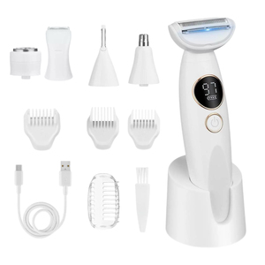 Depiladora Eléctrica 5 en 1 Indolora para <span class=keywords><strong>Mujer</strong></span>, Recortadora de Vello Facial, Afeitadora para Uso en Seco y Húmedo, Recortadora de Bikini, Depilación del Vello Púbico, Set de Depiladoras Portátiles - Product Image 2