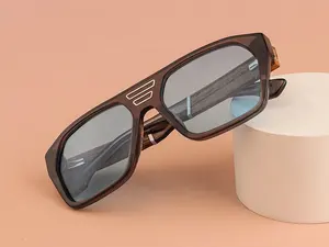 Gafas de sol de madera reciclada para hombre, lentes de sol de gran acetato respetuosas con el medio ambiente, nuevos productos de moda vintage