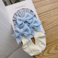 Ensemble cadeau pour nouveau-né, ensemble de chaussettes pour bébé de 0 à 6-12 mois, printemps/automne, premier anniversaire et nouvel an, bonnet rouge de naissance avec nœud papillon