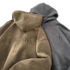 Tùy Chỉnh Người Đàn Ông Quần Áo Nặng 500gsm Dạo Phố Pháp Terry Mặt Trời Faded Axit Rửa Đau Khổ Tùy Chỉnh Cơ Bản Thêu Áo - Product Image 4