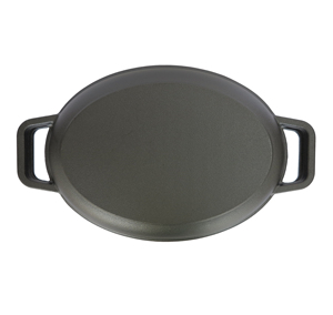 Ensemble de cocottes ovales <span class=keywords><strong>en</strong></span> <span class=keywords><strong>fonte</strong></span> 2-<span class=keywords><strong>en</strong></span>-1 multifonctionnelles pour rôtir et griller, pot à ragoût pré-culotté avec couvercle-poêle - Product Image 4