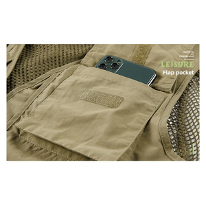 Large Size Outdoor Workwear Vest with Multi-Pockets Made of Polyester Fiber for Fishing & <b>Waistcoat</b> Purpose - Product Image 5
