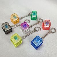 Factory Price LED Light Mechanical Keycap Keychain Fidget Clicker Keyboard Keyring Stress Relief Decompression Toys Acrylic DIY