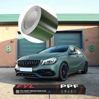 Película Protectora Mate para Carrocería de Automóvil, PPF, TPU, Color Verde Satinado, Película de TPU de Fusión en Caliente