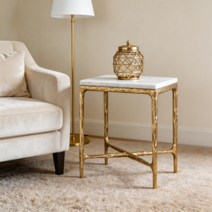 Modern Metal Forged Table Marble Top with X-base Coffee Tables for Home Decor - Product Image 4