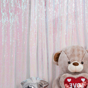 Personalizzato Baby shower ragazze tenda camera da letto foto sala sfondo 2X8 ft sfondo iridescente paillettes - Product Image 4