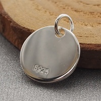 Pendentif personnalisé en argent sterling 925 avec étiquette de chien bijoux en gros imprimable vierge pour la gravure de logo