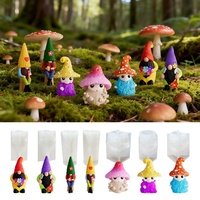 Kit de moules en silicone pour Halloween : Gnome et Elfe Champignon pour figurines en résine, plâtre, bougies et décoration intérieure
