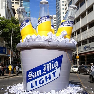 Cubo de Hielo Inflable Gigante con Logotipo Personalizado, Modelo de Cubo Refrigerador con Botellas de Cerveza para Promoción de Marcas de Bebidas/Bar/<span class=keywords><strong>Pub</strong></span>/Expo/Club - Product Image 1