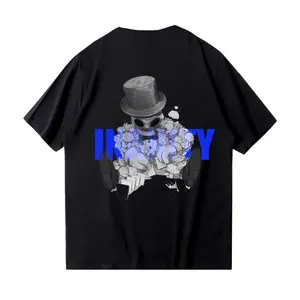 하이 퀄리티 사용자 정의 화면 인쇄 로고 면 스판덱스 180gsm 플러스 사이즈 남성 T 셔츠