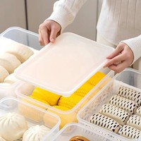 Conteneur alimentaire rectangulaire en plastique PP, couvercle moulé par injection, hermétique, empilable, capacité 3-6L, style européen, préparation de repas