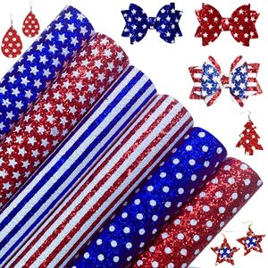 Hoa Kỳ mới Ngày Độc Lập 12 tờ/gói 133,33cm Màu xanh sapphire Đỏ dày Glitt Ngôi sao năm cánh sọc sóng họa tiết chấm cờ - Product Image 5