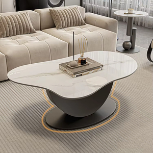 Tavolo <span class=keywords><strong>bianco</strong></span> piatto di roccia <span class=keywords><strong>salotto</strong></span> moderno semplice piccola casa irregolare di lusso <span class=keywords><strong>bianco</strong></span> tavolino <span class=keywords><strong>da</strong></span> caffè - Product Image 1