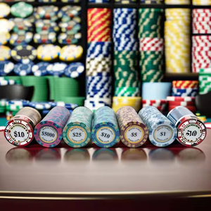 Bán buôn tùy chỉnh 14g 40mm Monte Carlo ba giai điệu đất sét Poker chip gốm sòng bạc chip cho trò chơi poker - Product Image 3