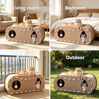 Lit pour chat en feutre durable, niche pour chat d'intérieur de qualité supérieure avec une grotte noire pour dormir et se cacher, meubles pour animaux de compagnie toutes saisons