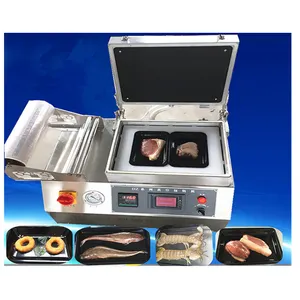 Mini máquina selladora de bandeja de vacío de corte Manual de escritorio, paquete de piel de mapa para carne fresca