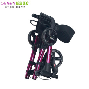 Newblue Medical Aluminum Alloy Folding <b>Walker</b> Rollator Noble Purple Silver Gray <b>Elderly</b> Mobility Aid - Product Image 3