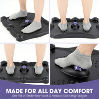 Repose-pieds anti-fatigue floral fait main, tapis de bureau debout pour tablette de cuisine, avec boule de massage, motif floral lavable