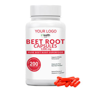 Capsules de poudre de racine de betterave | Végétalien sans OGM Sans gluten Adulte Soutient la pression artérielle Performance athlétique et santé digestive - Product Image 1