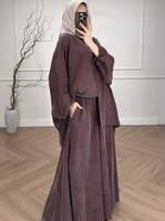Ensemble Robe Musulmane Femme R-689 : Blouse, Jupe Longue, Style Marocain Dubaï, Tenue Arabe, Abaya Ramadan