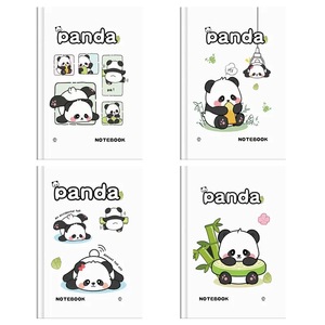 Cuaderno de Escritura Creativa con Cubierta Plana de Papel Retro Hecha a Mano, Diseño de Panda, Encuadernación Duradera, para Venta al Por Mayor - Product Image 1