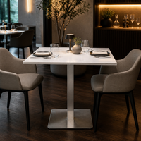 Table de salle à manger carrée personnalisable pour restaurant commercial, vente en gros d'usine.